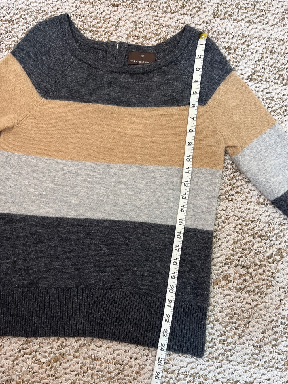 FENN WRIGHT MANSON ANGORA BLEND COLORBLOCK STRIPE SWEATER SZ MD - Picture 11 of 12